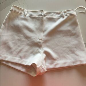 Aqua Women's High Waist Cream Shorts